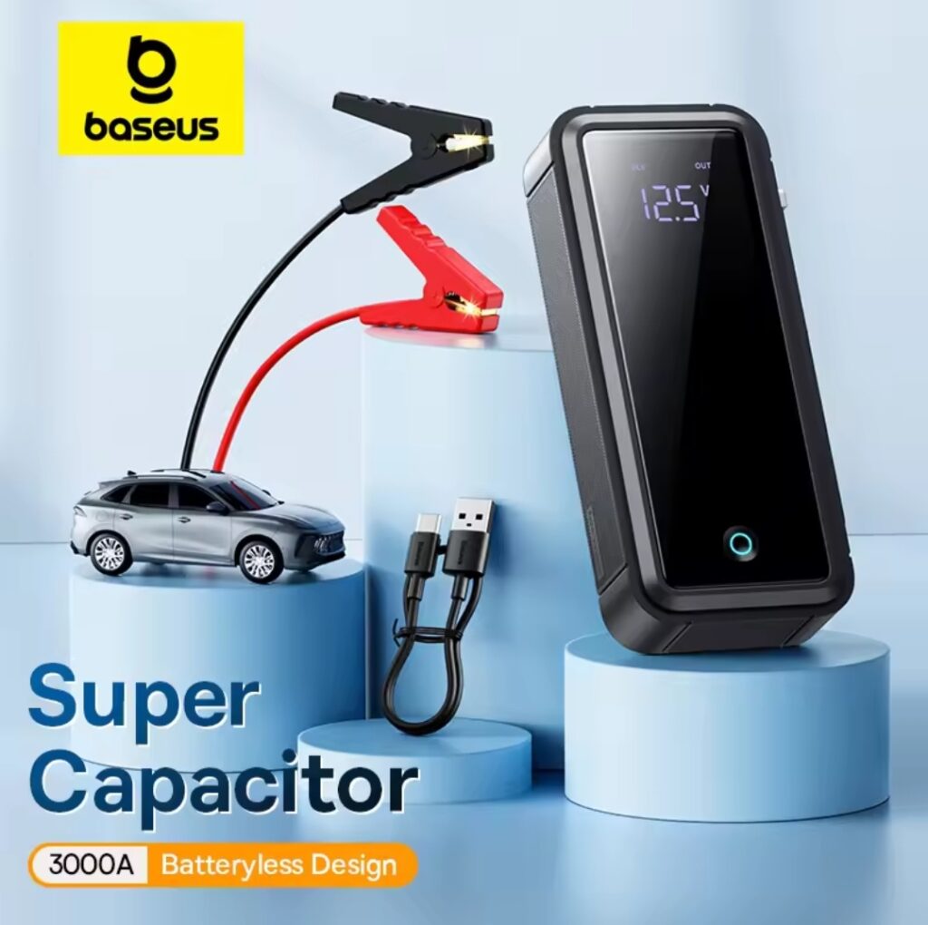الجهاز الأساسي للسيارة: جهاز تشغيل السيارة المحمول من Baseus مع وظيفة بنك الطاقة