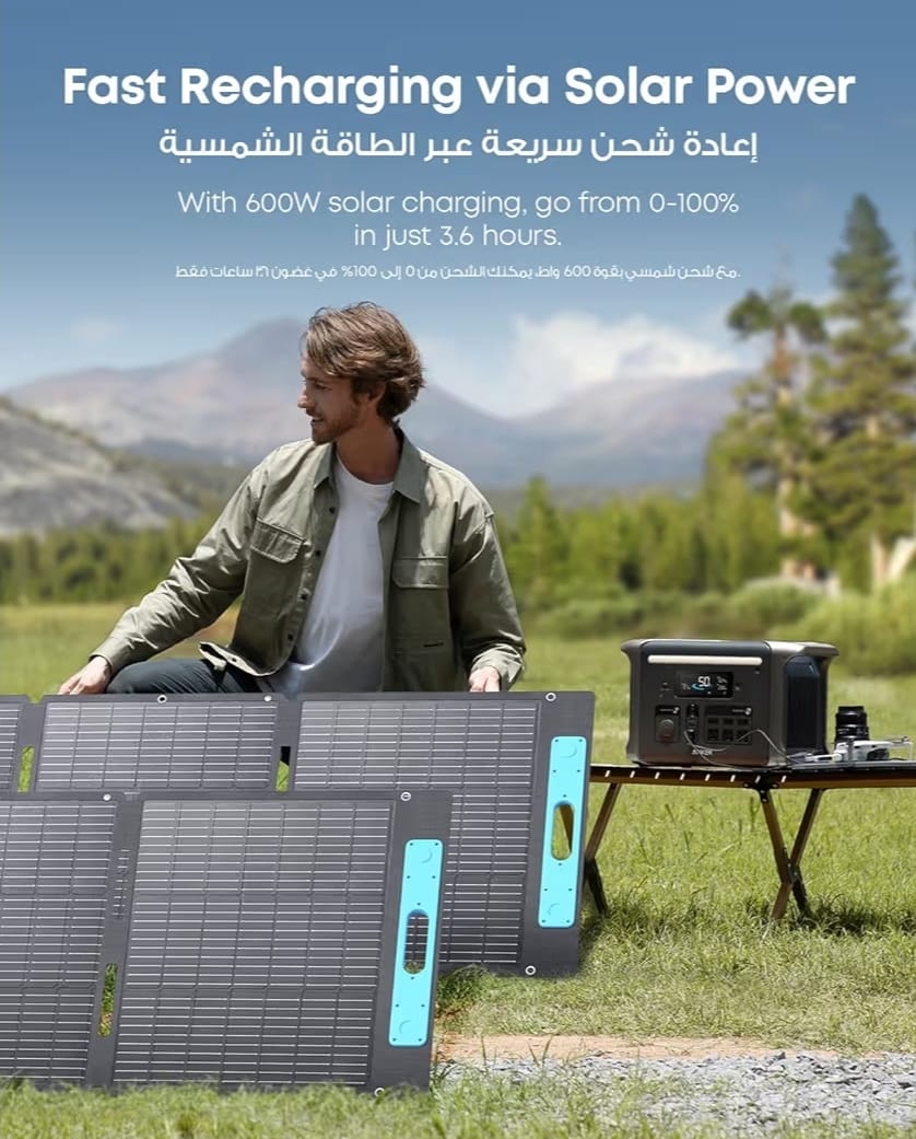 حل أنكر الجديد للطاقة الاحتياطية المنزلية المحمولة الذي يعمل بالطاقة الشمسية متوفر ع امازون