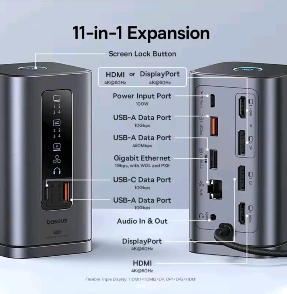 احصل على محطة Baseus 11 في 1 بأفضل سعر – عرض لا يفوت!