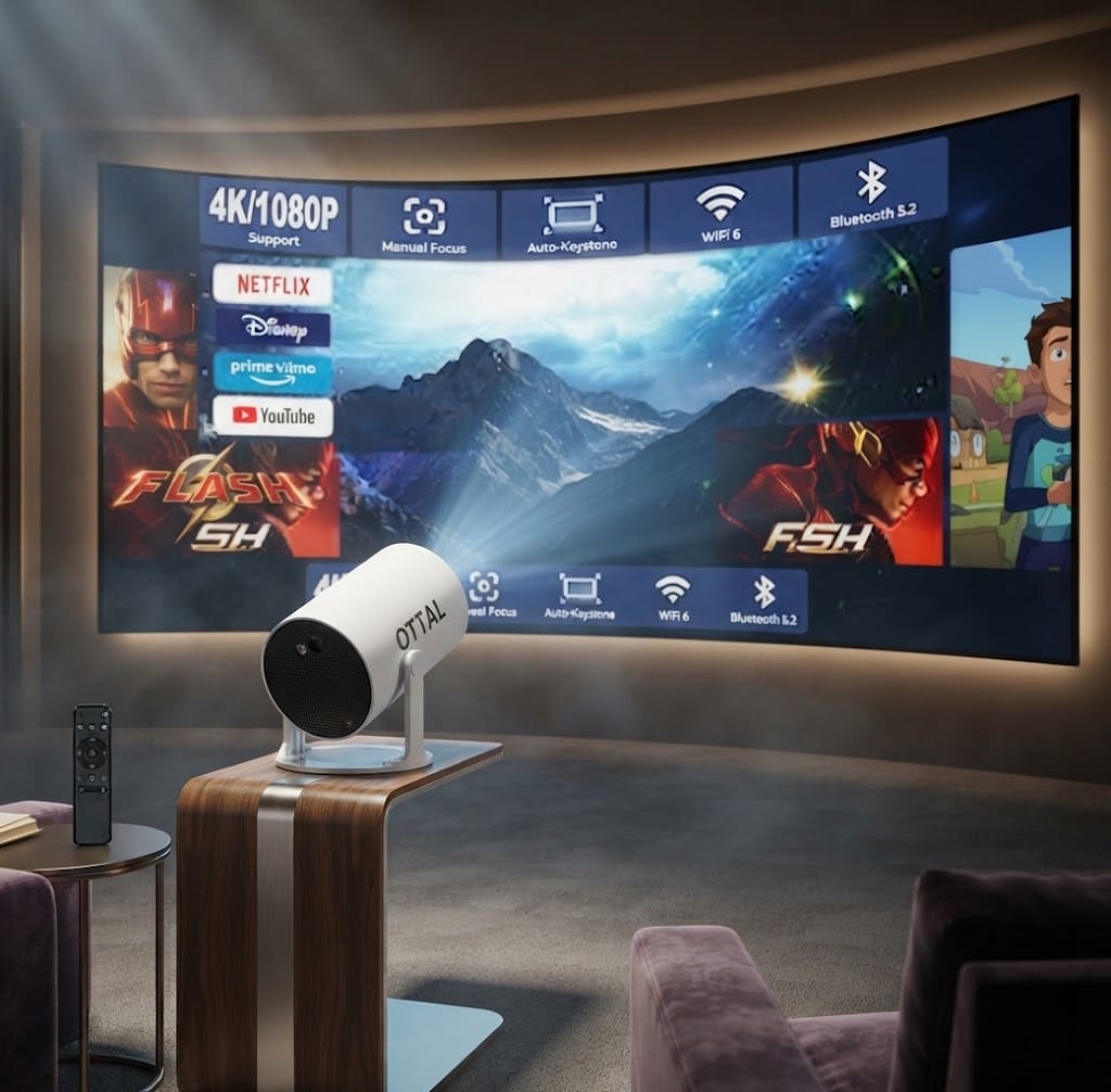 مراجعة شاملة لجهاز عرض HY300 Pro+ Mini Projector: قوة الاتصال اللاسلكي وسهولة الاستخدام بسعر 111 ريال سعودي