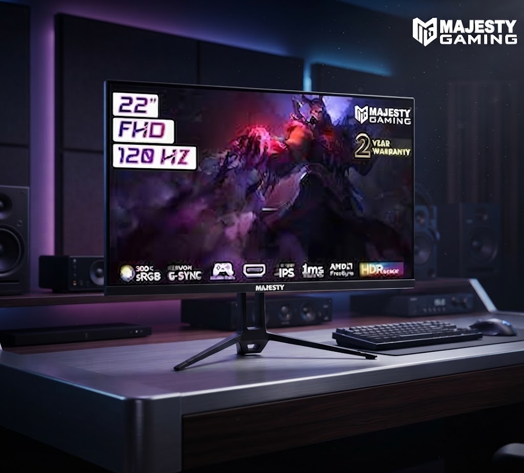 مراجعة شاملة وشبيهة بالتجربة لشراء شاشة Majesty 22″ FHD بمعدل تحديث 120Hz بسعر 235 ريال سعودي