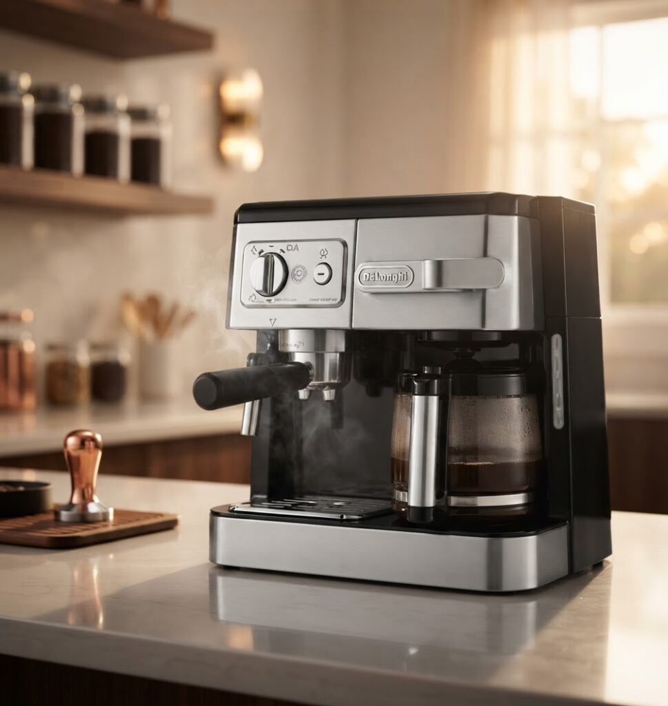 مراجعة آلة القهوة De’Longhi Combi Coffee Machine بسعر 537 ريال – مقارنة شاملة مع البدائل الأفضل