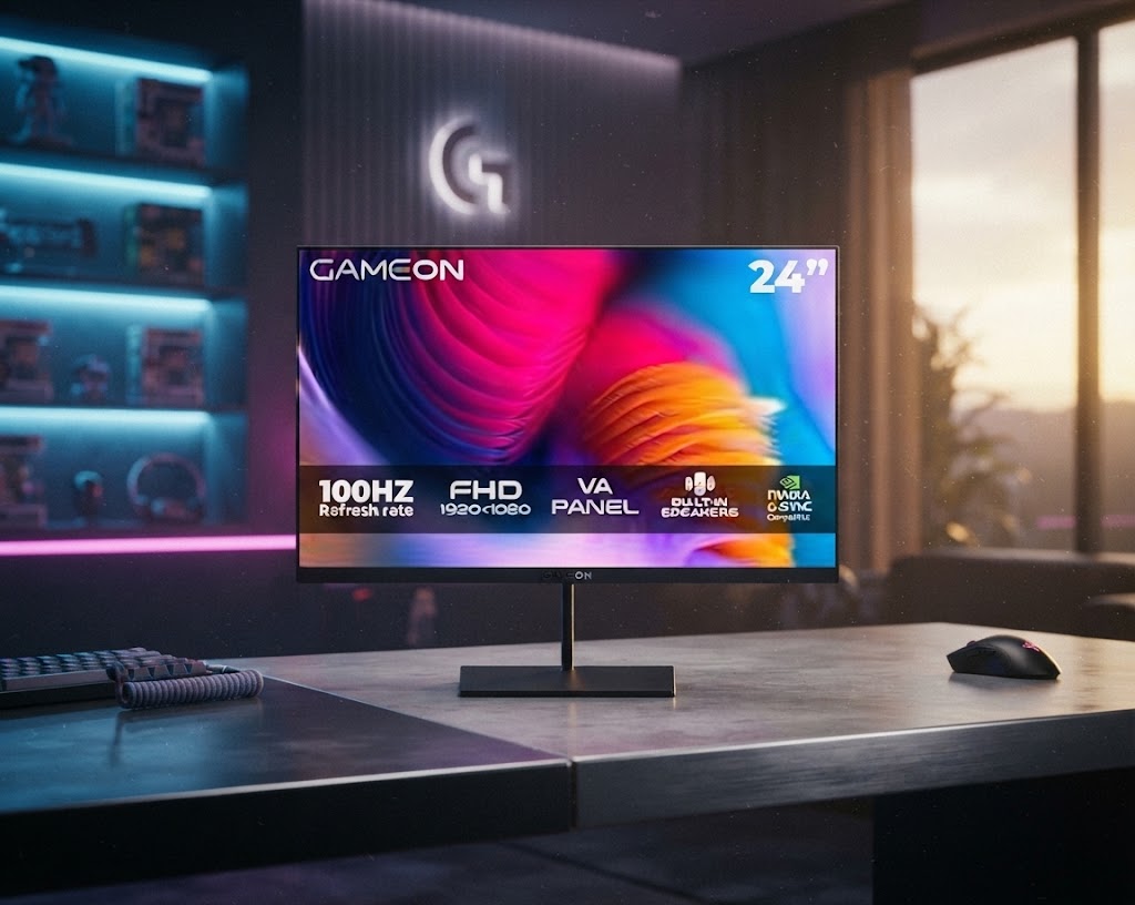 مراجعة شاملة لشاشة GAMEON GB24F100 24 بوصة FHD – حقق تجربة ألعاب غير مسبوقة بسعر 231 ريال