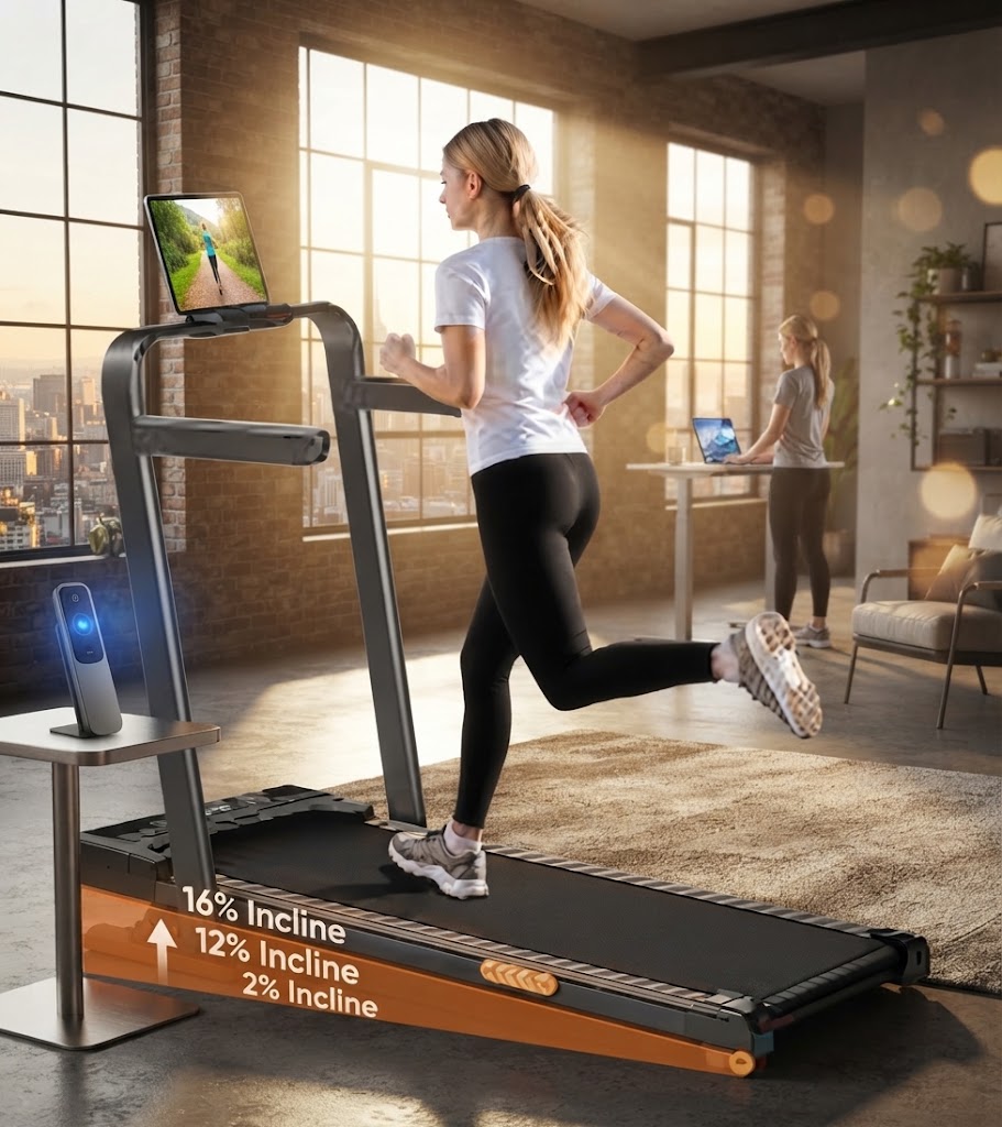 مراجعة شاملة لجهاز المشي القابل للطي: Treadmill with Handle 16% Incline بمميزات مذهلة وسعر مغري (560 ريال سعودي)