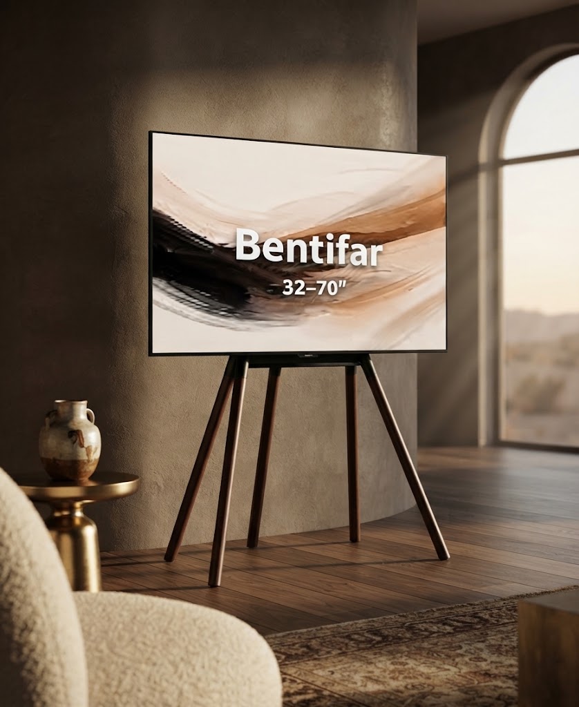 مراجعة كاملة لجهاز Bentifar Easel TV Stand: أفضل تصميم وتحكم للسماعات ب179 ريال سعودي