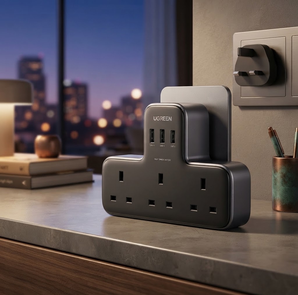 UGREEN 6-in-1 Power Strip مع 3 مآخذ AC و 3 منافذ USB – العروض الحالية بسعر 55 ريال مع مقارنة شاملة